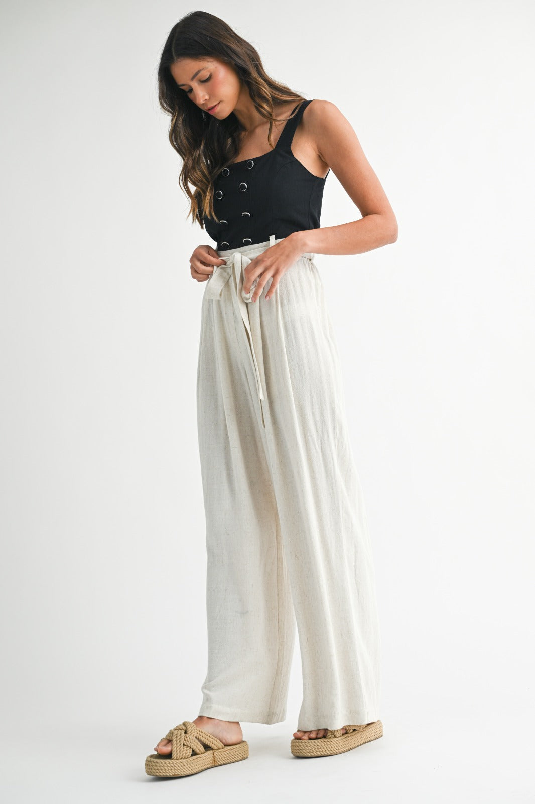 Black and beige jumpsuit