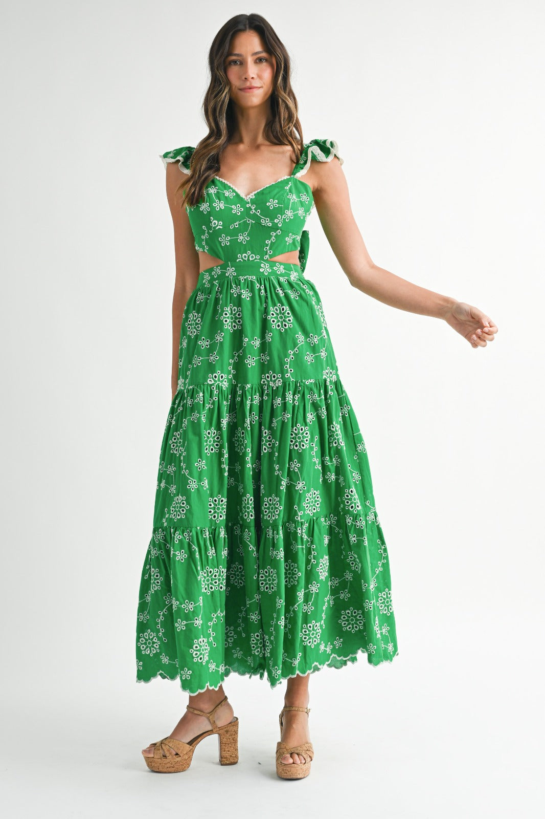 Green long dress