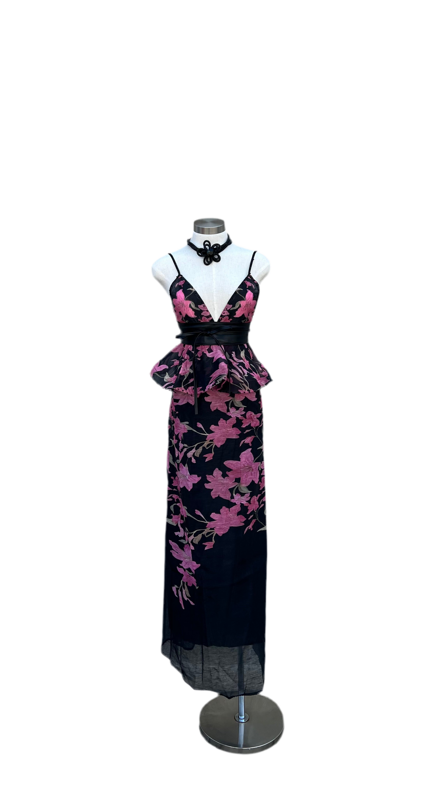 Black and pink dress