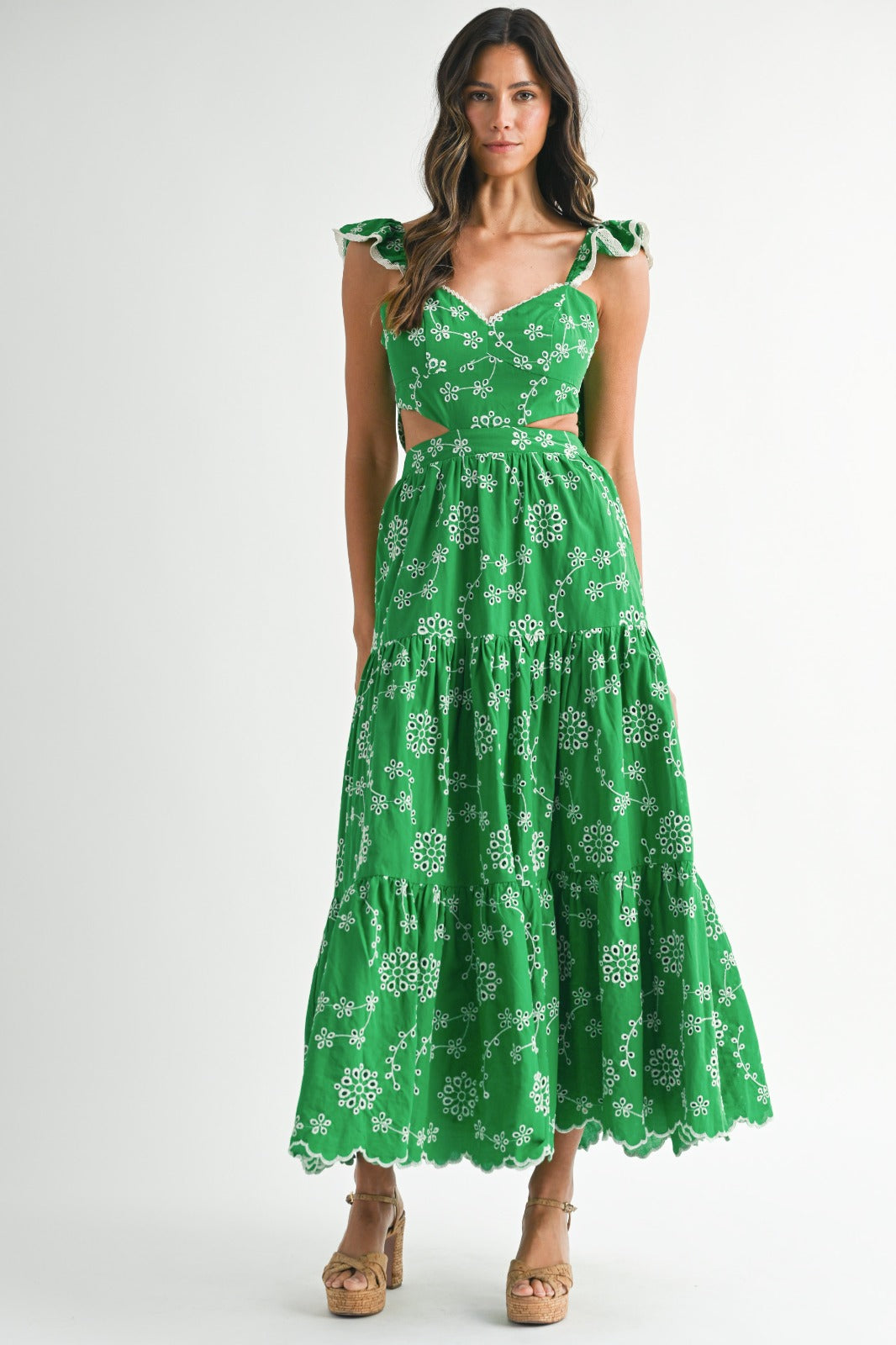 Green long dress