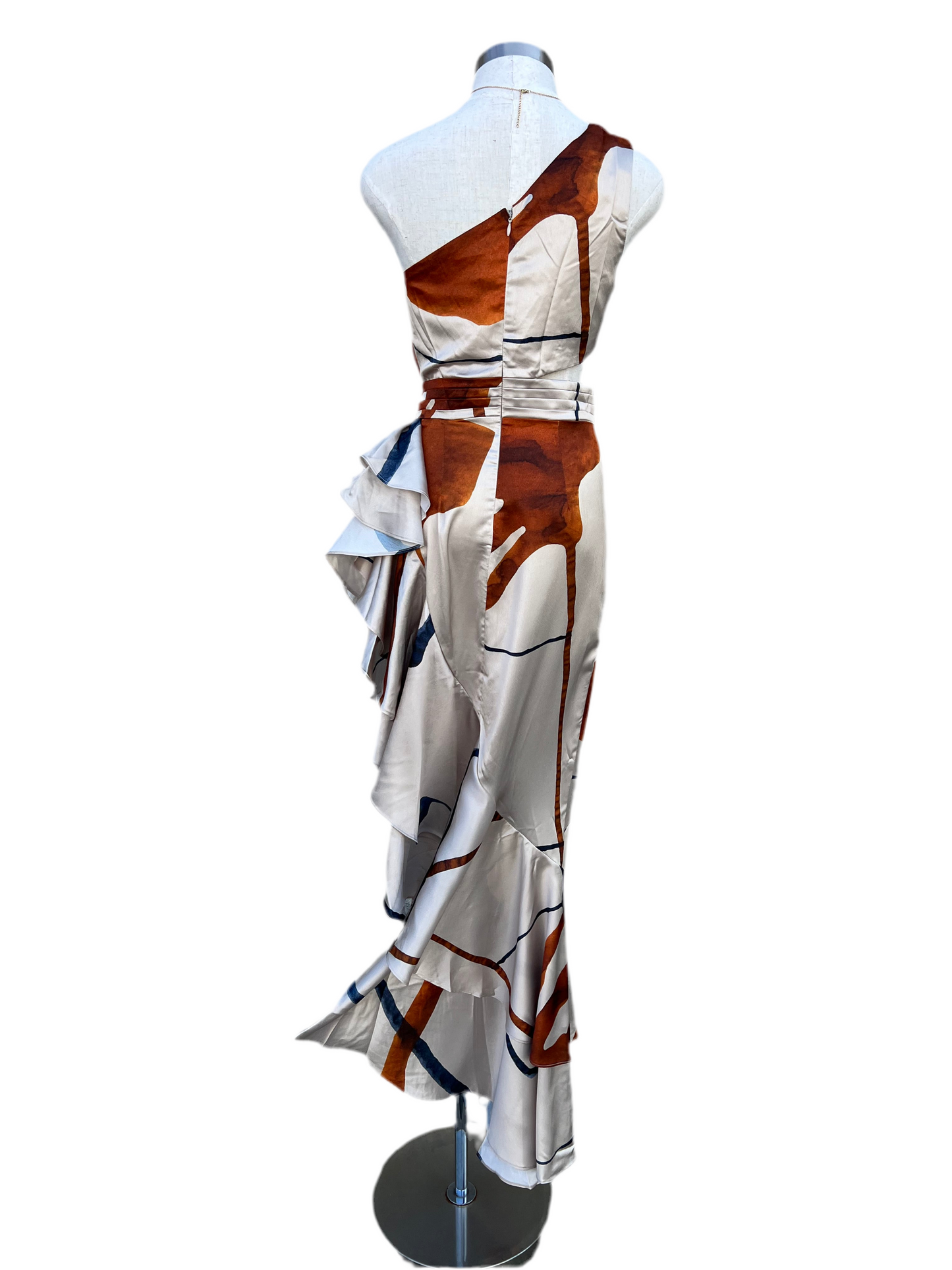 Beige and brown dress