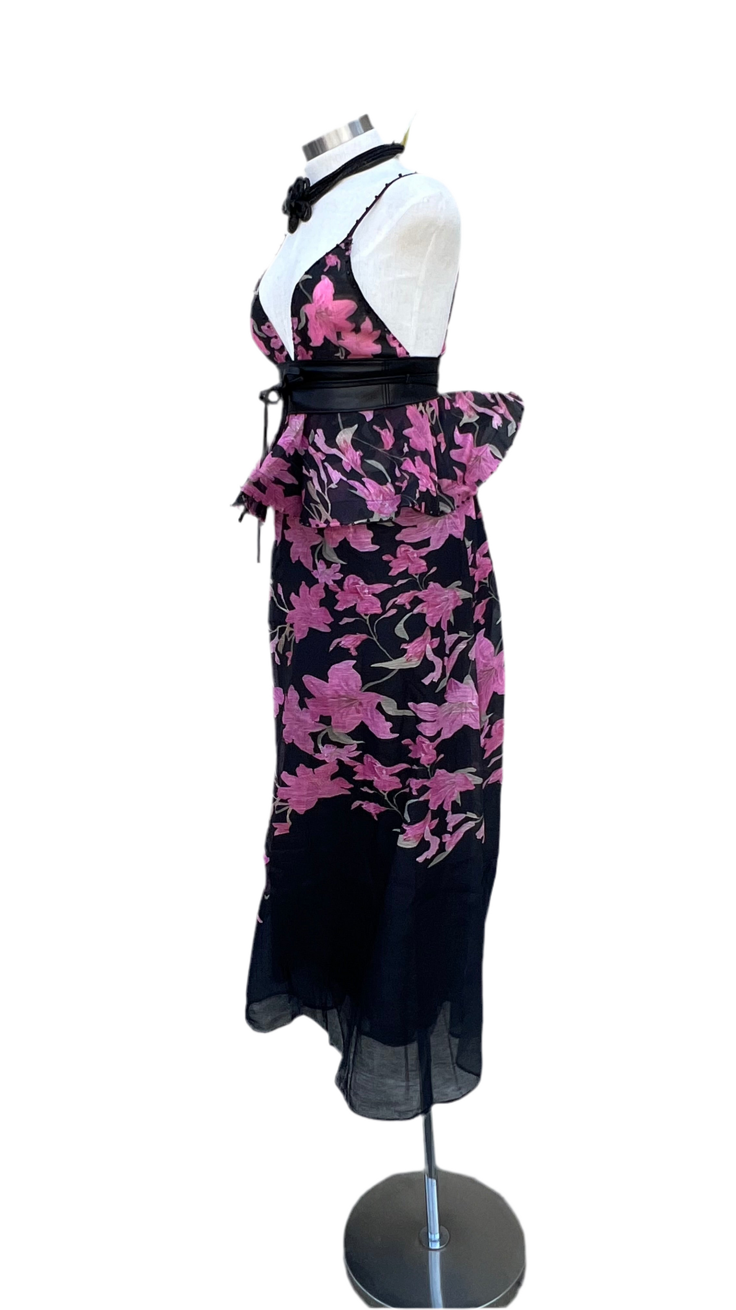 Black and pink dress