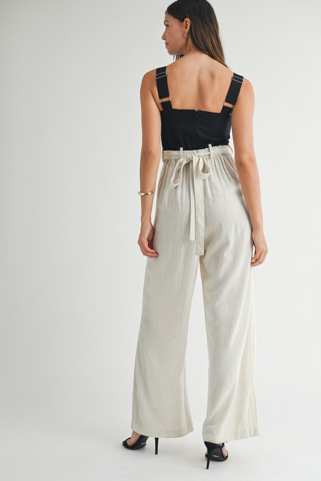 Black and beige jumpsuit