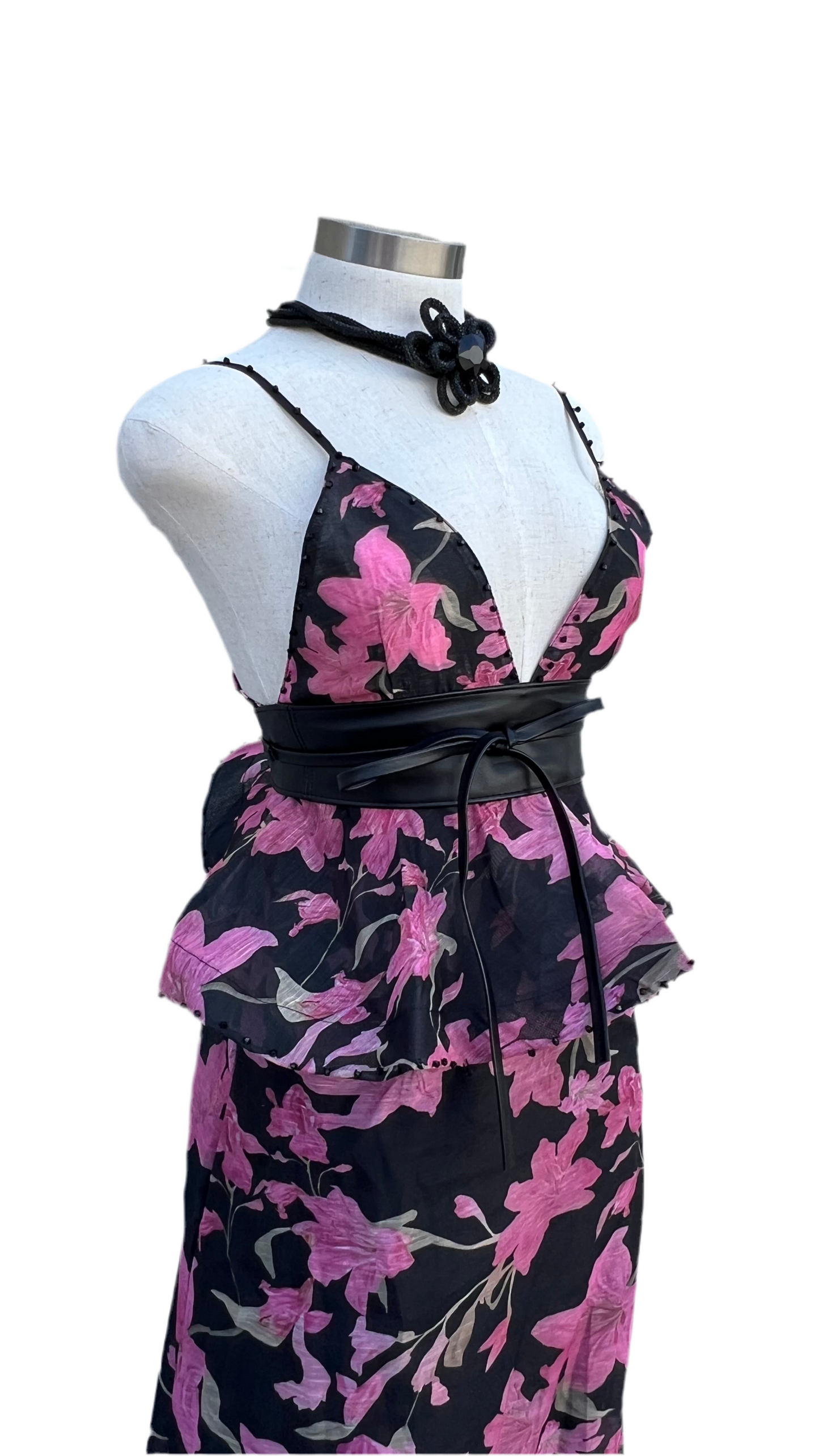 Black and pink dress