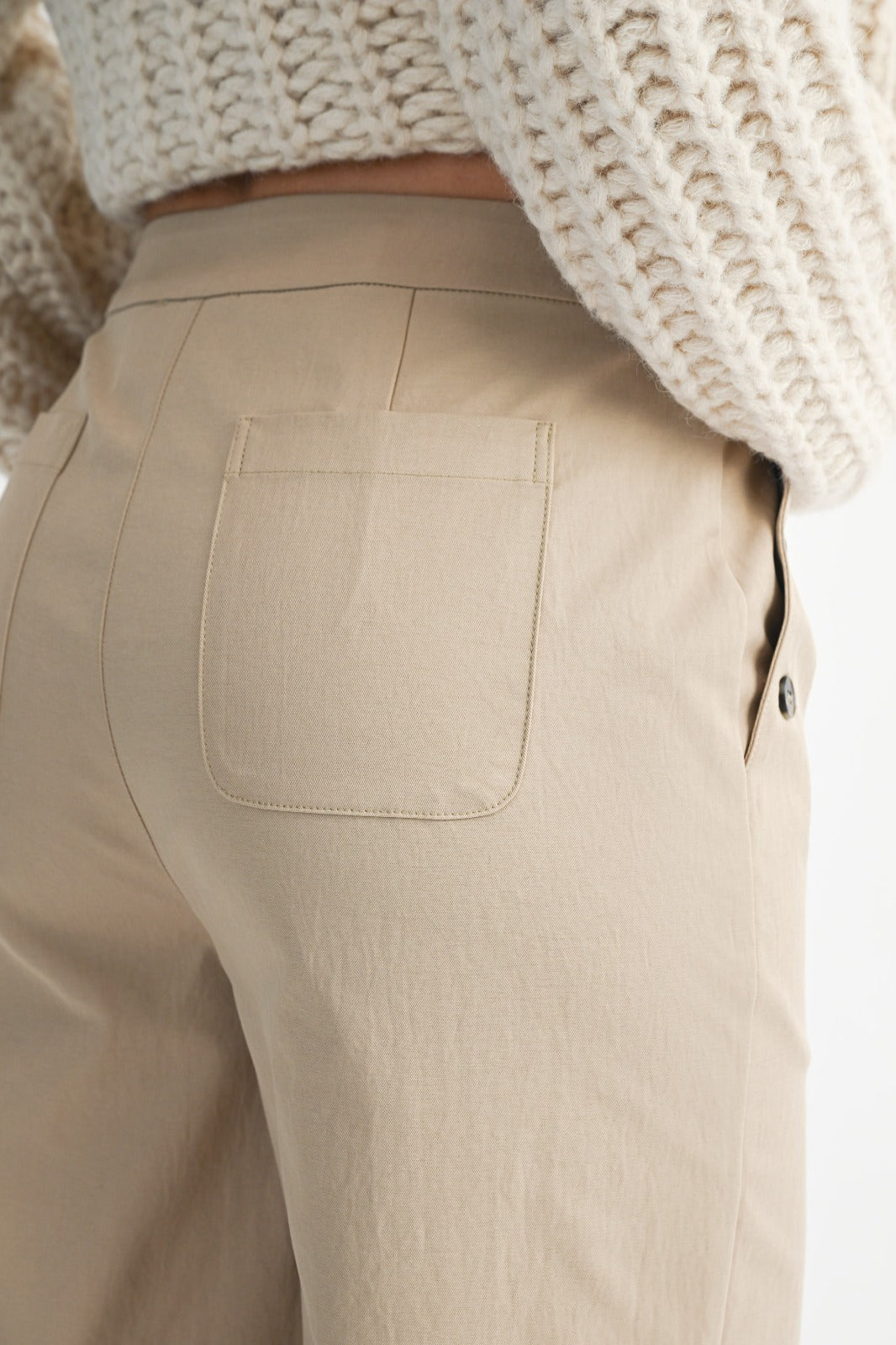 Sand Button Trousers
