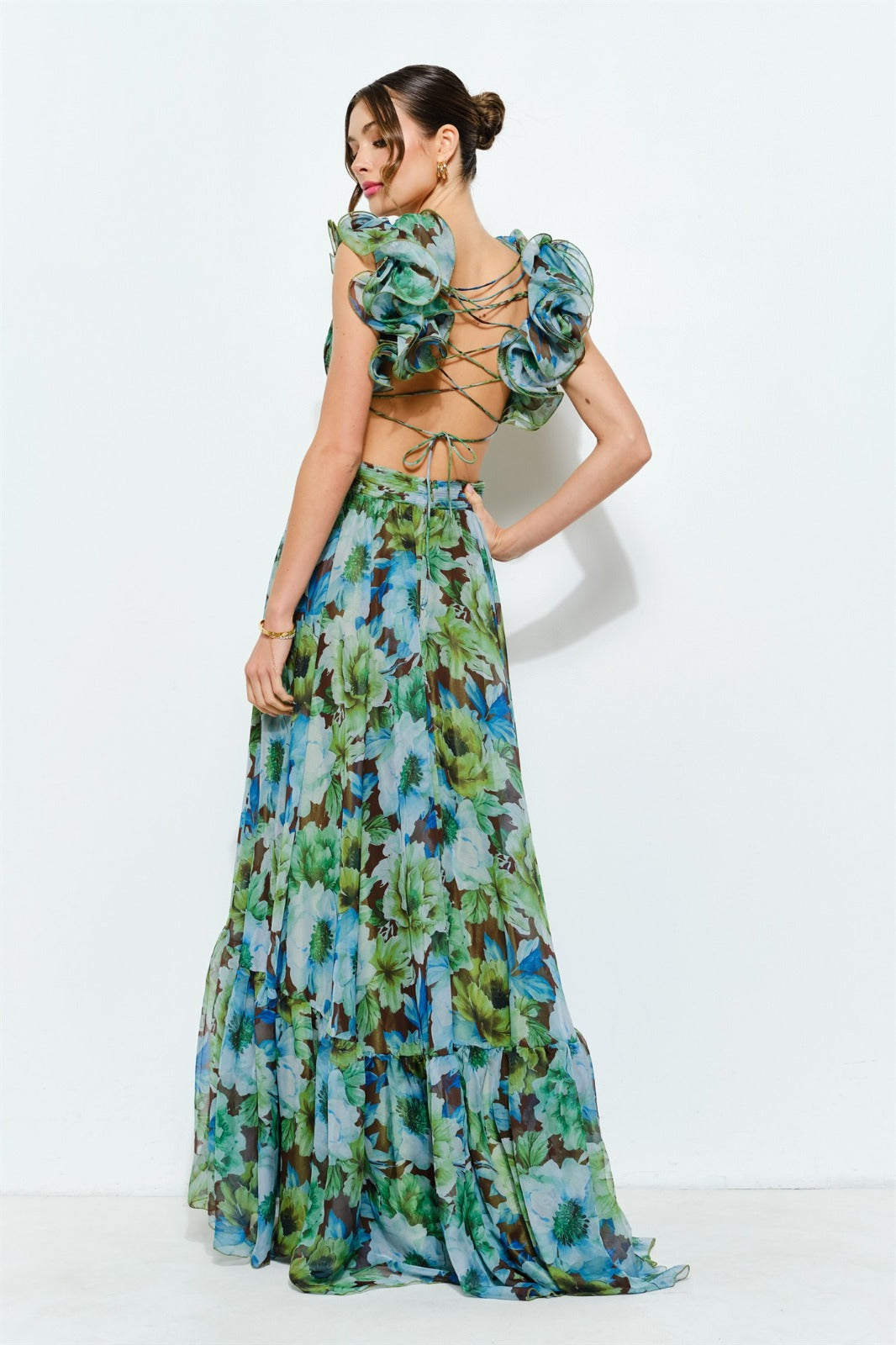 Aurelia Ruffled Floral Dress