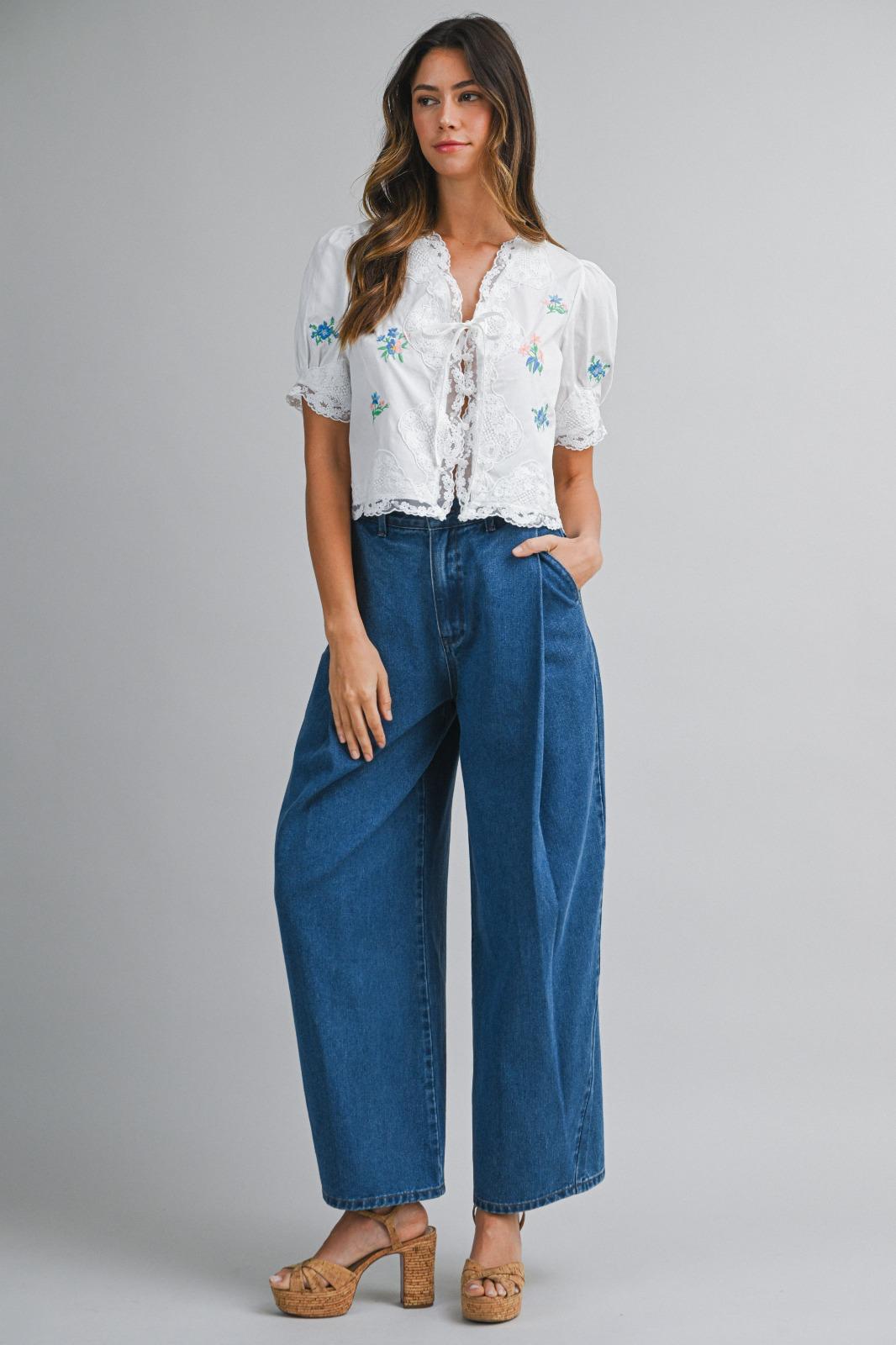 The Countryside Lace Bow Blouse