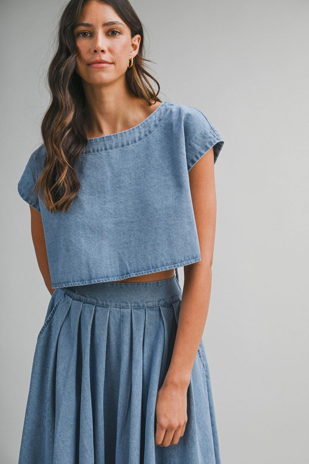 Stone Blue Soft Denim Two Piece