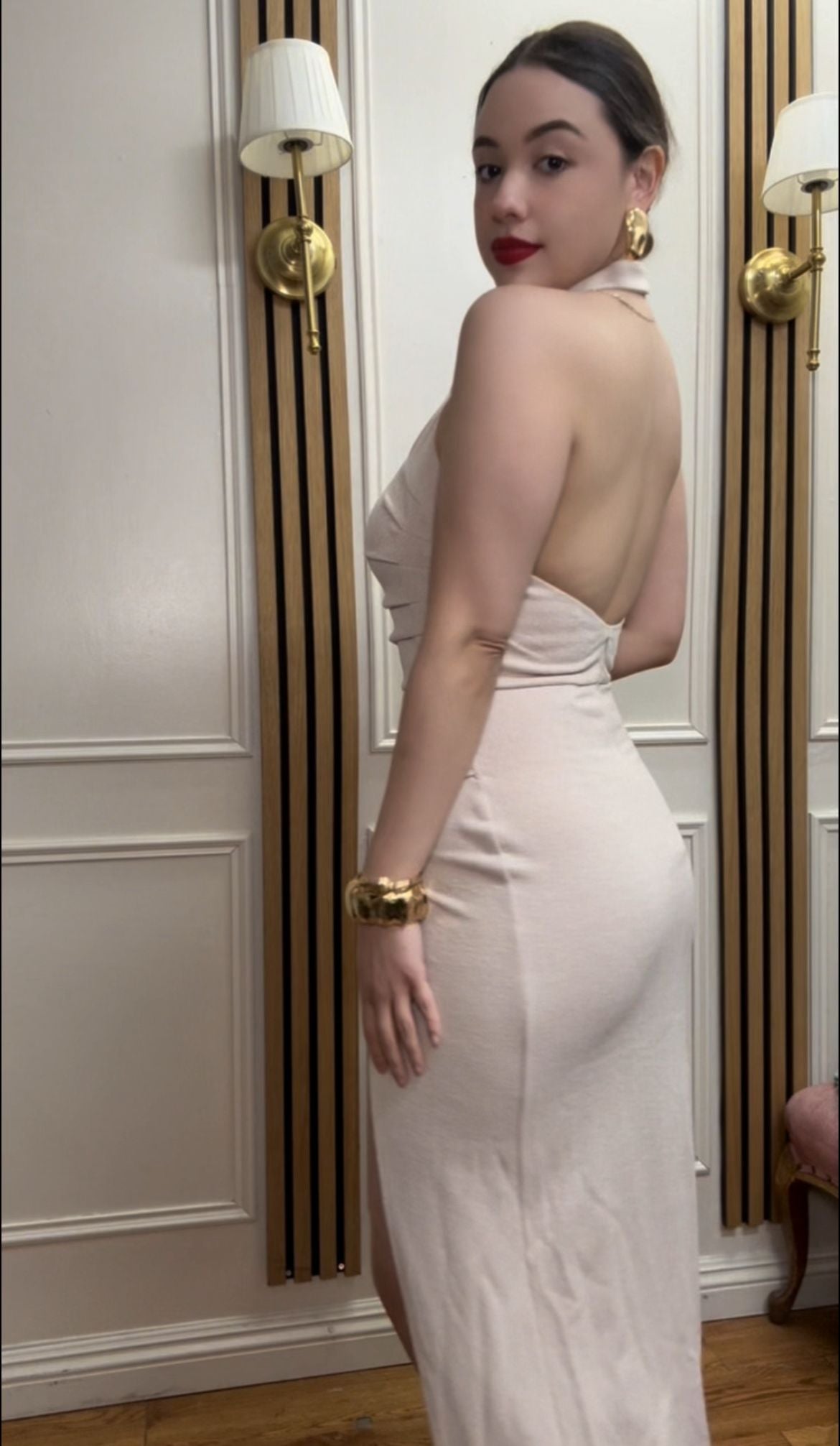 The Nude Lurex Halter Wrap Maxi