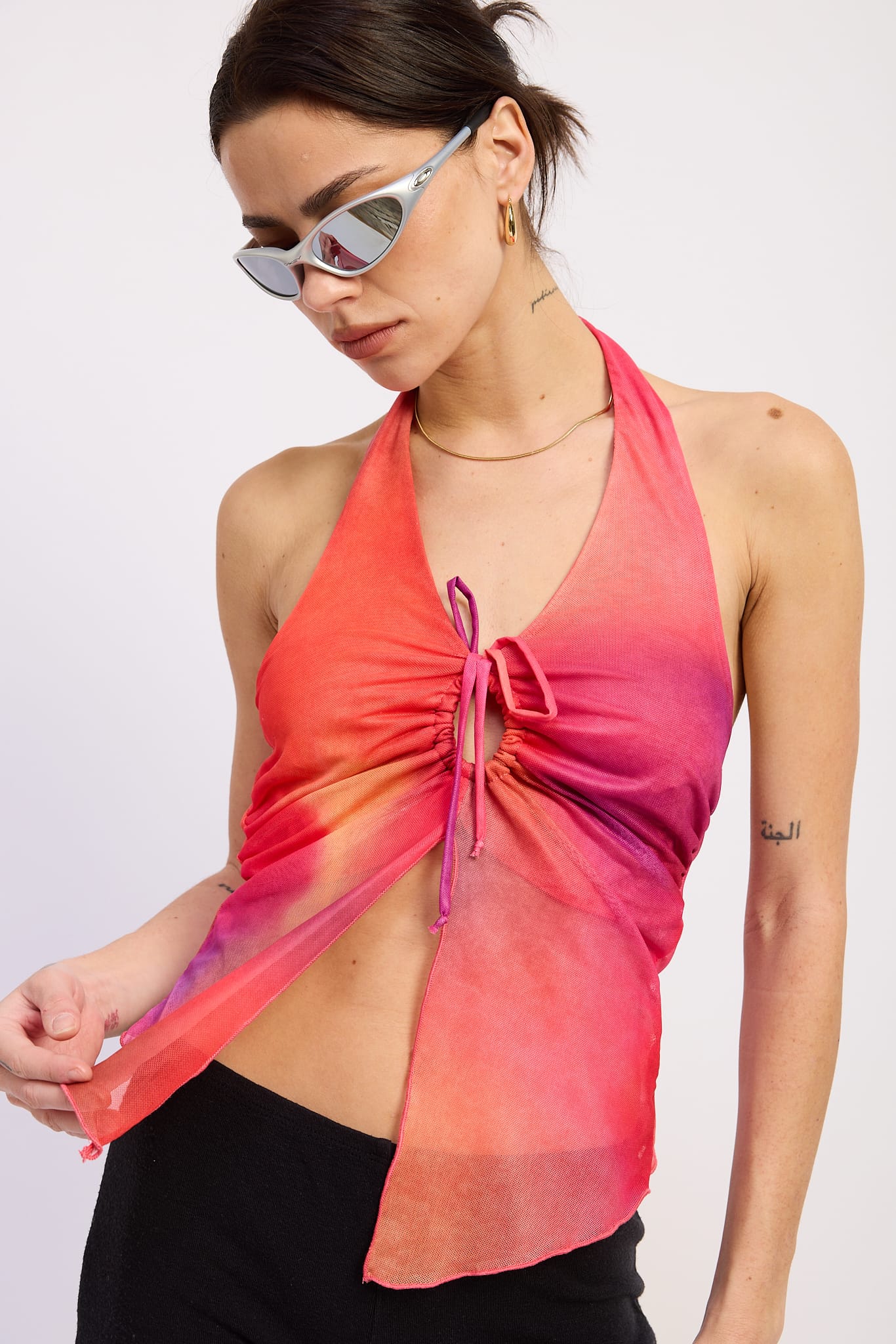 Sunset Ombré Mesh Halter Top