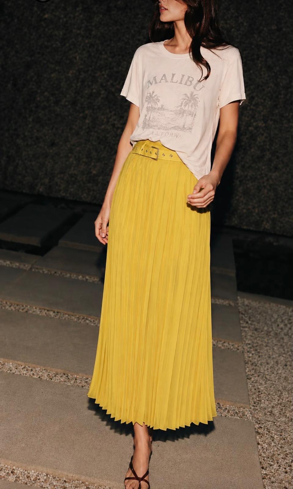 Sunshine Pleated Maxi Skirt