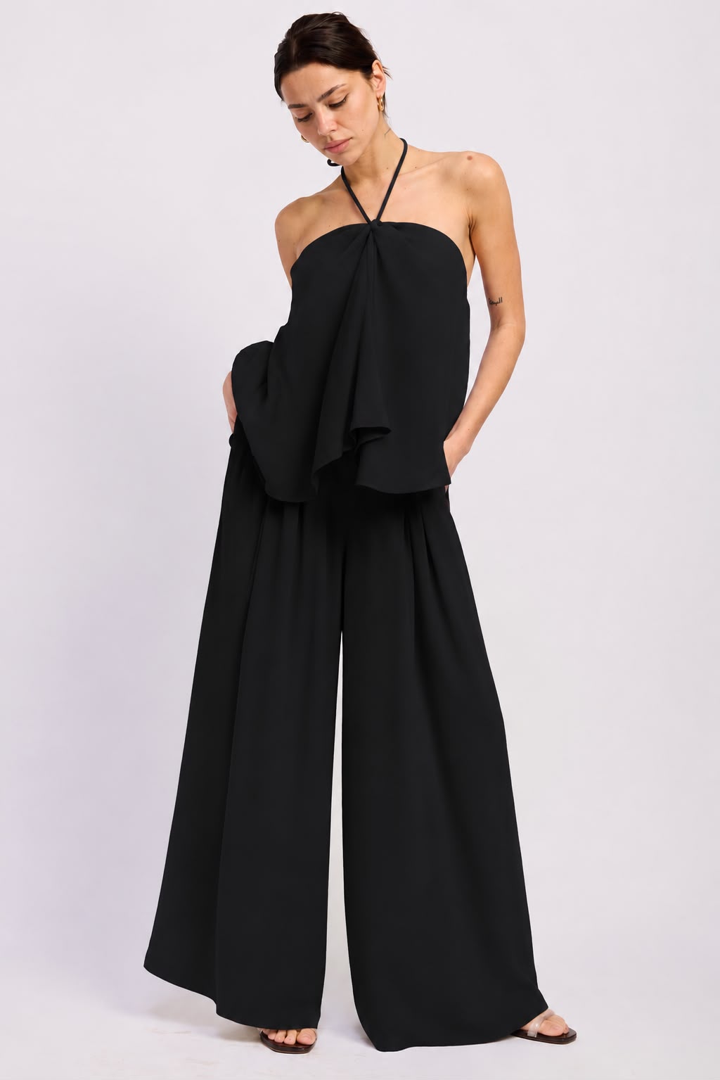 Noir Halter Palazzo Set