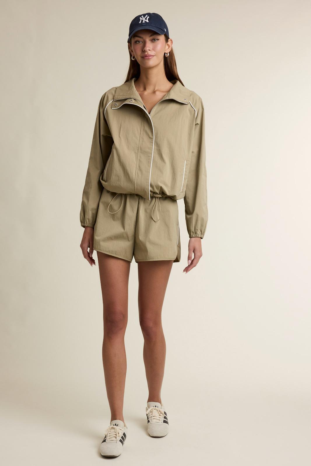 Piped Windbreaker Set