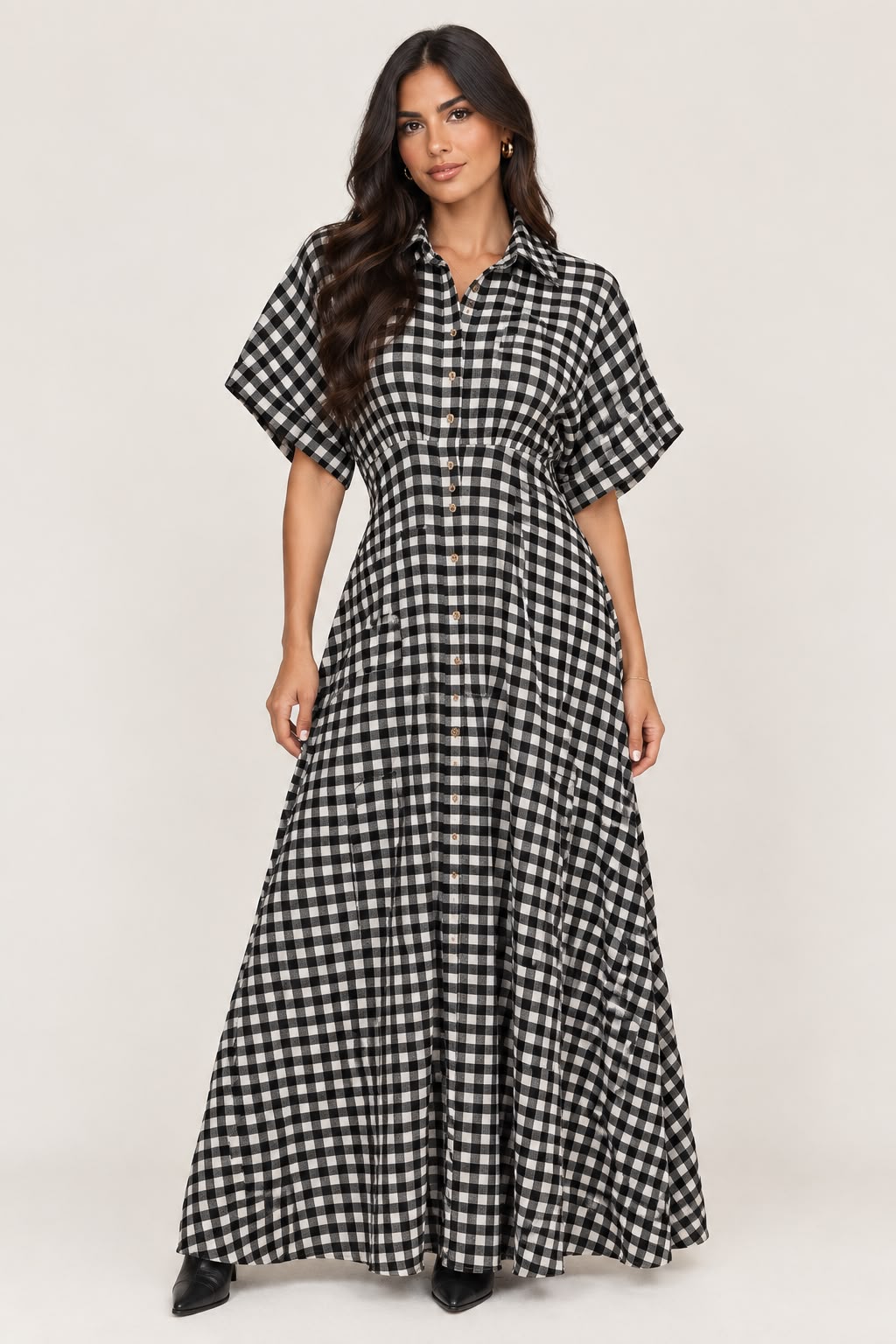 Monochrome Check Dress