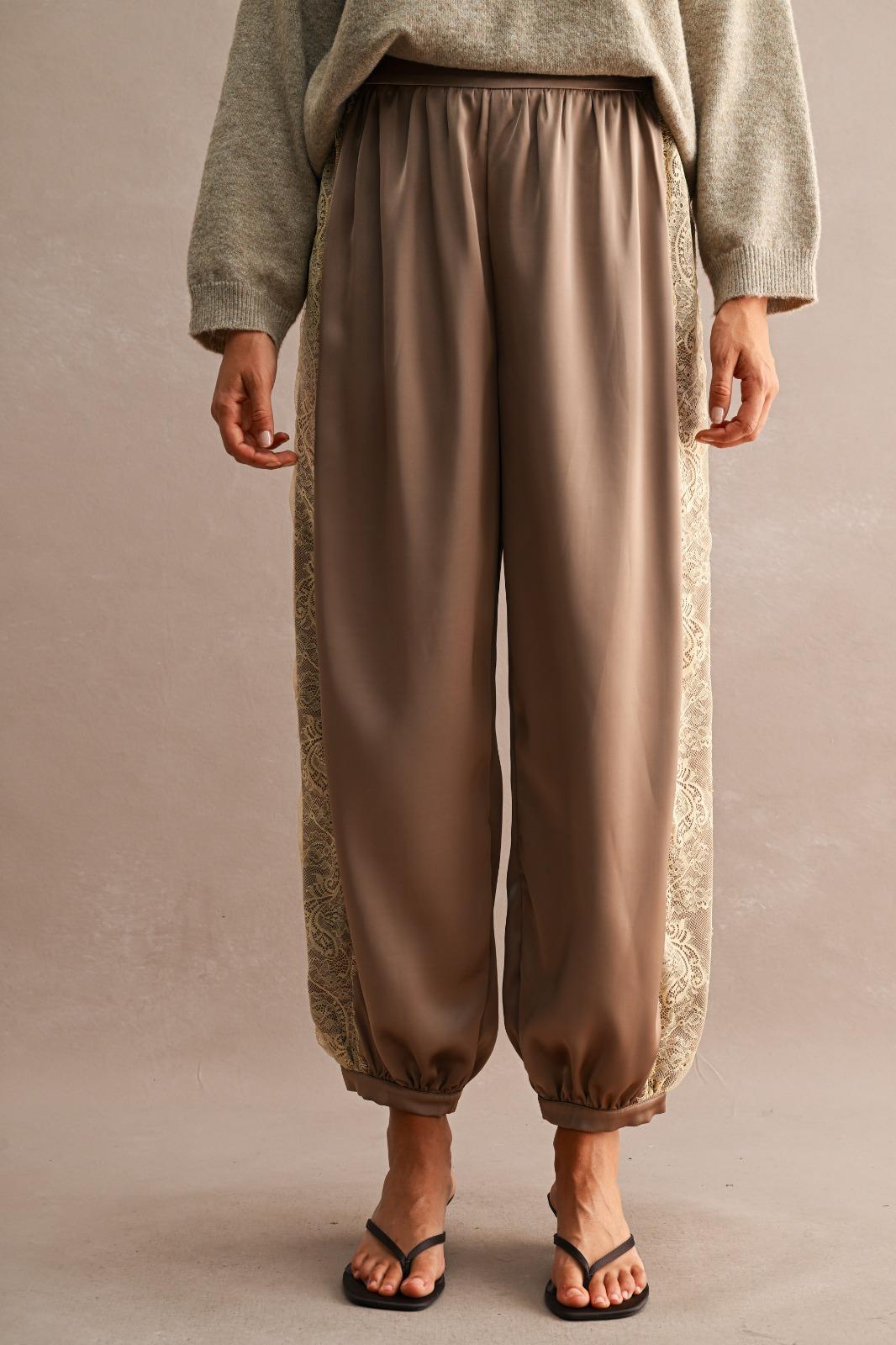 Contrast Lace Harem Pants