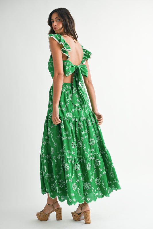 Green long dress