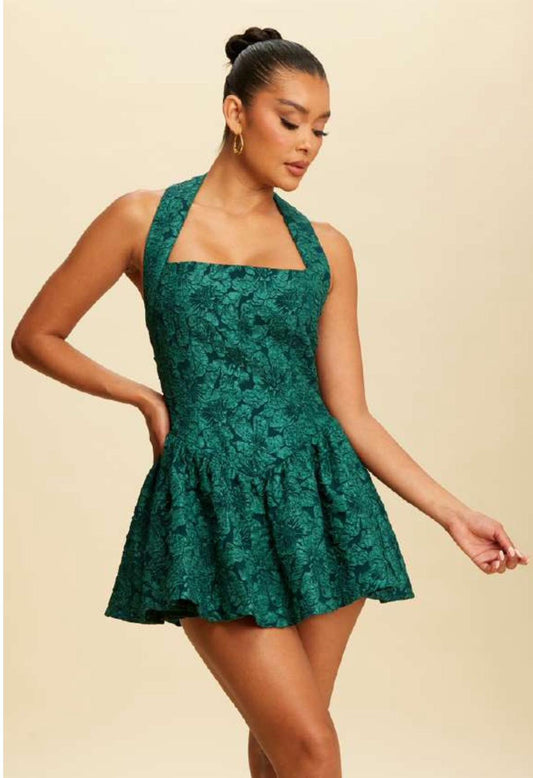 Emerald Floral Dress