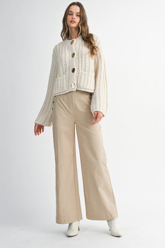 Sand Button Trousers