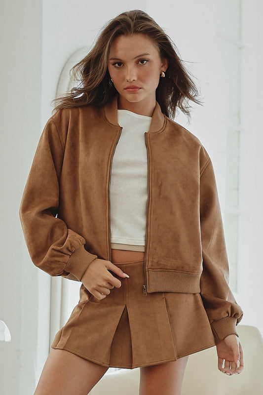 Suede Camel Skirt