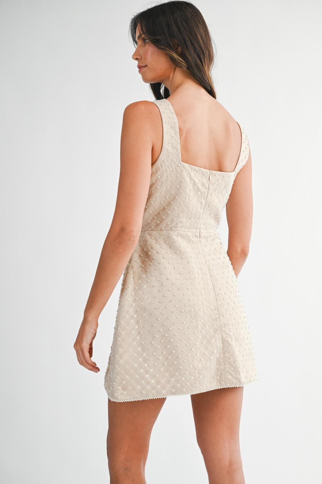 The Pearl Grid Mini Dress
