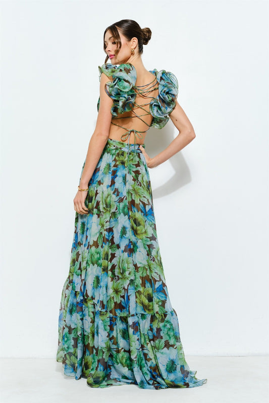 Aurelia Ruffled Floral Dress