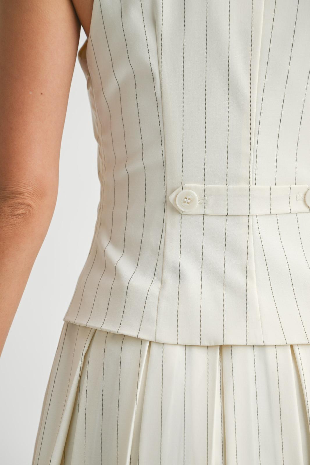 Camille Pinstripe Vest Set