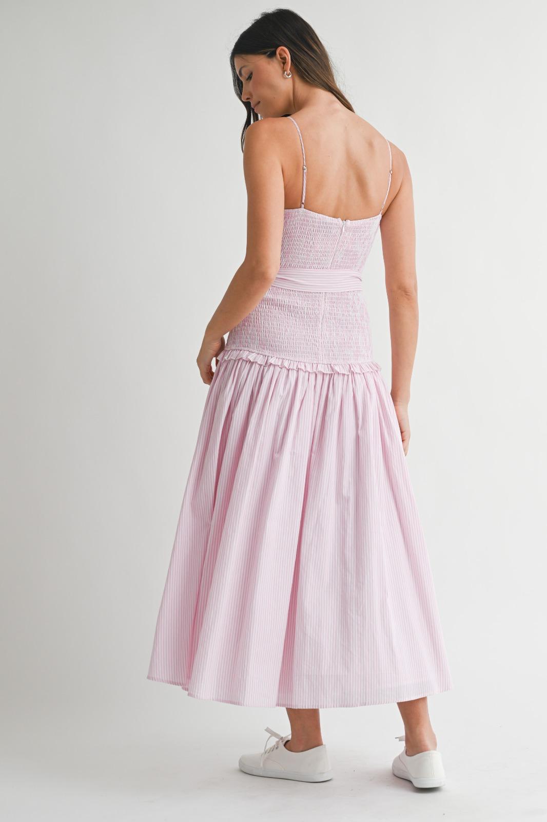 Rosalie Pink Stripe Midi