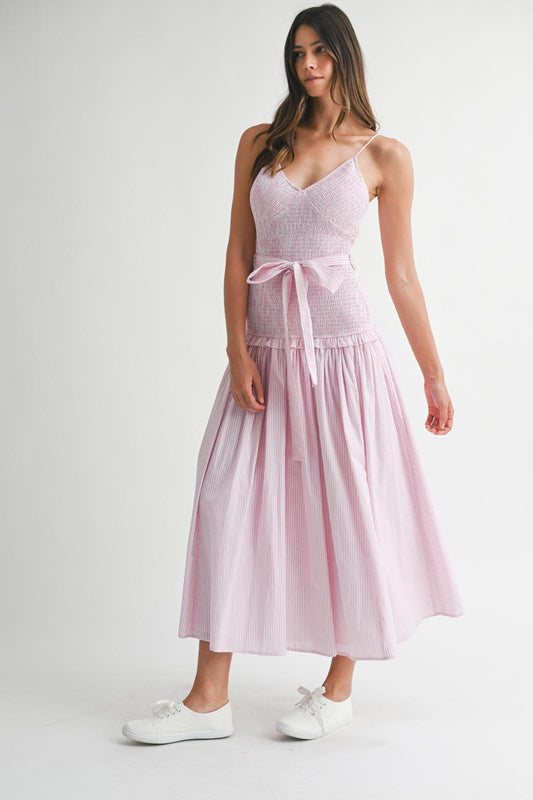 Rosalie Pink Stripe Midi