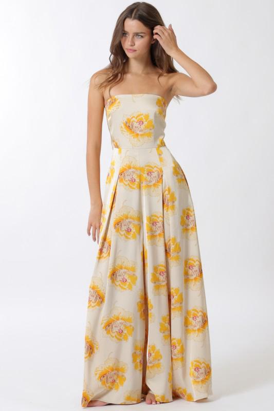 Marigold Blossom Satin Maxi