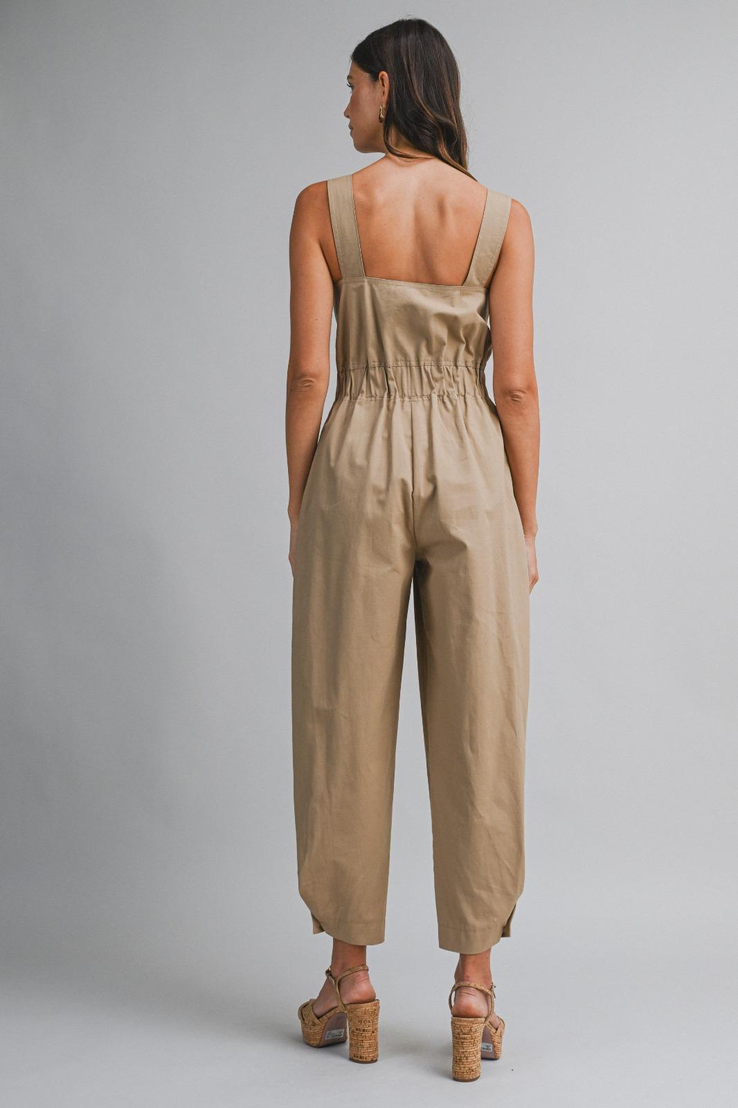 Aria Button Down Twill Romper