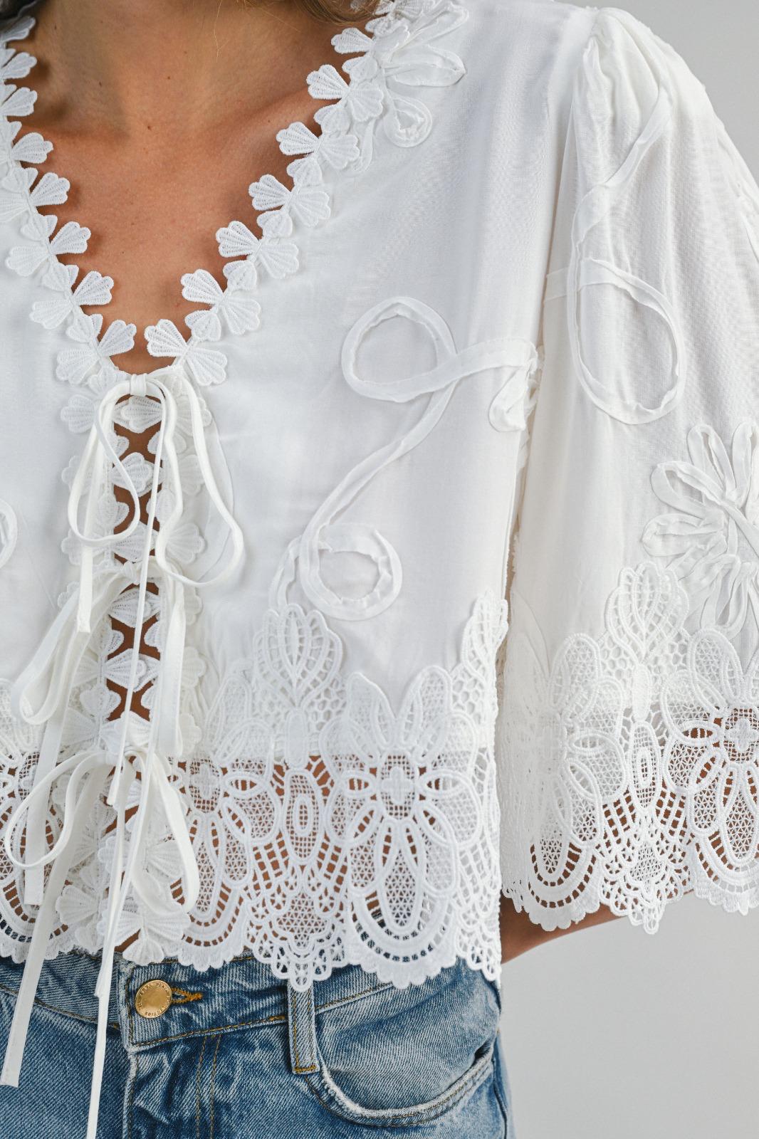 The Ibiza Lace Up Broderie Top