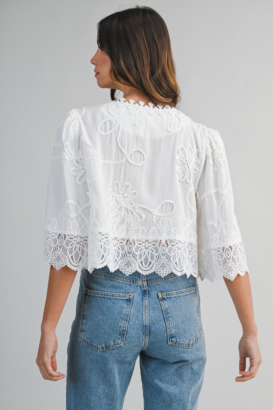 The Ibiza Lace Up Broderie Top