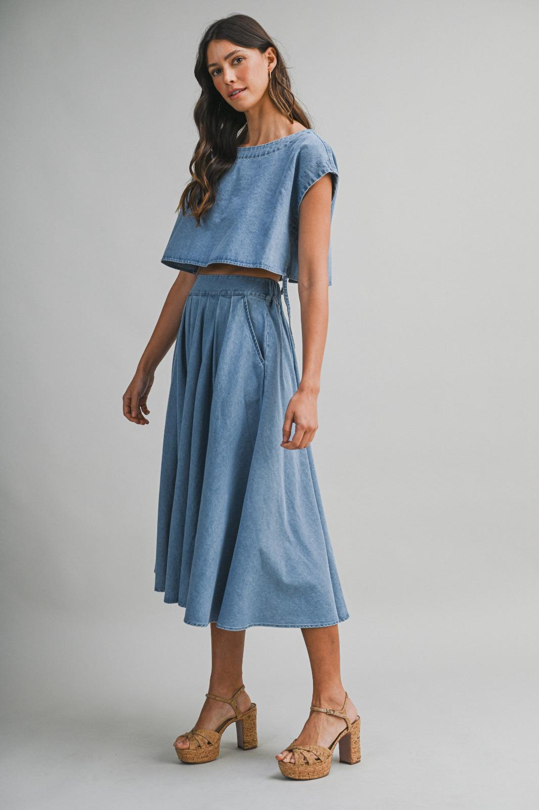 Stone Blue Soft Denim Two Piece