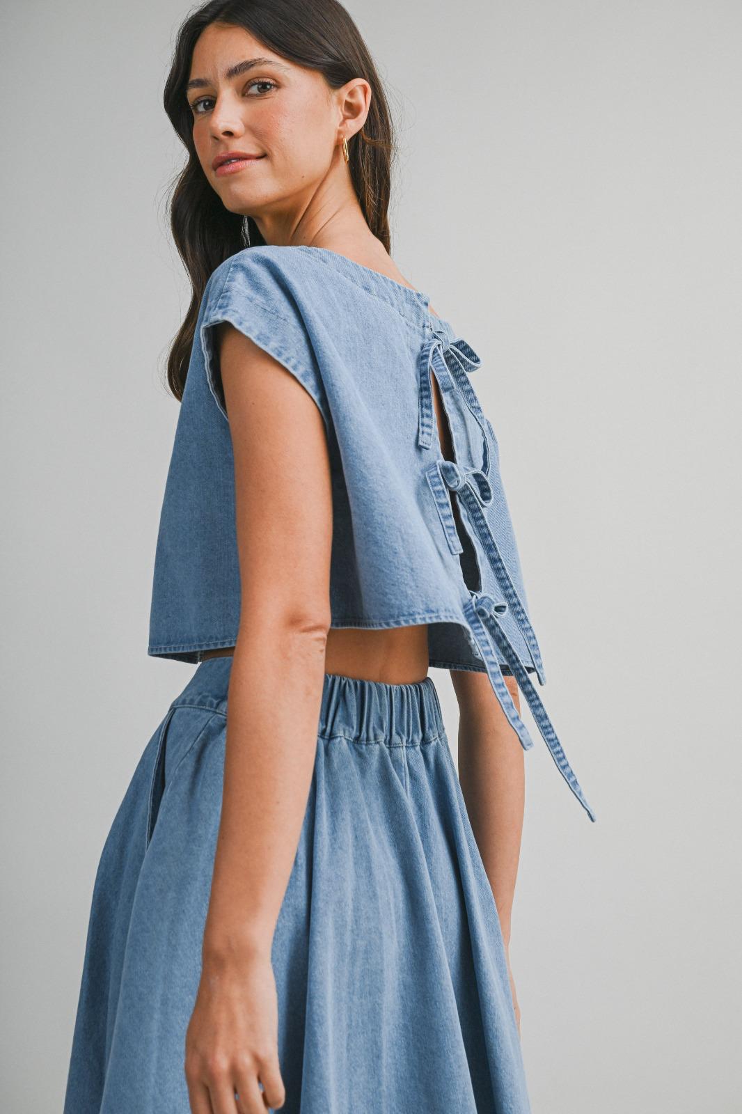 Stone Blue Soft Denim Two Piece