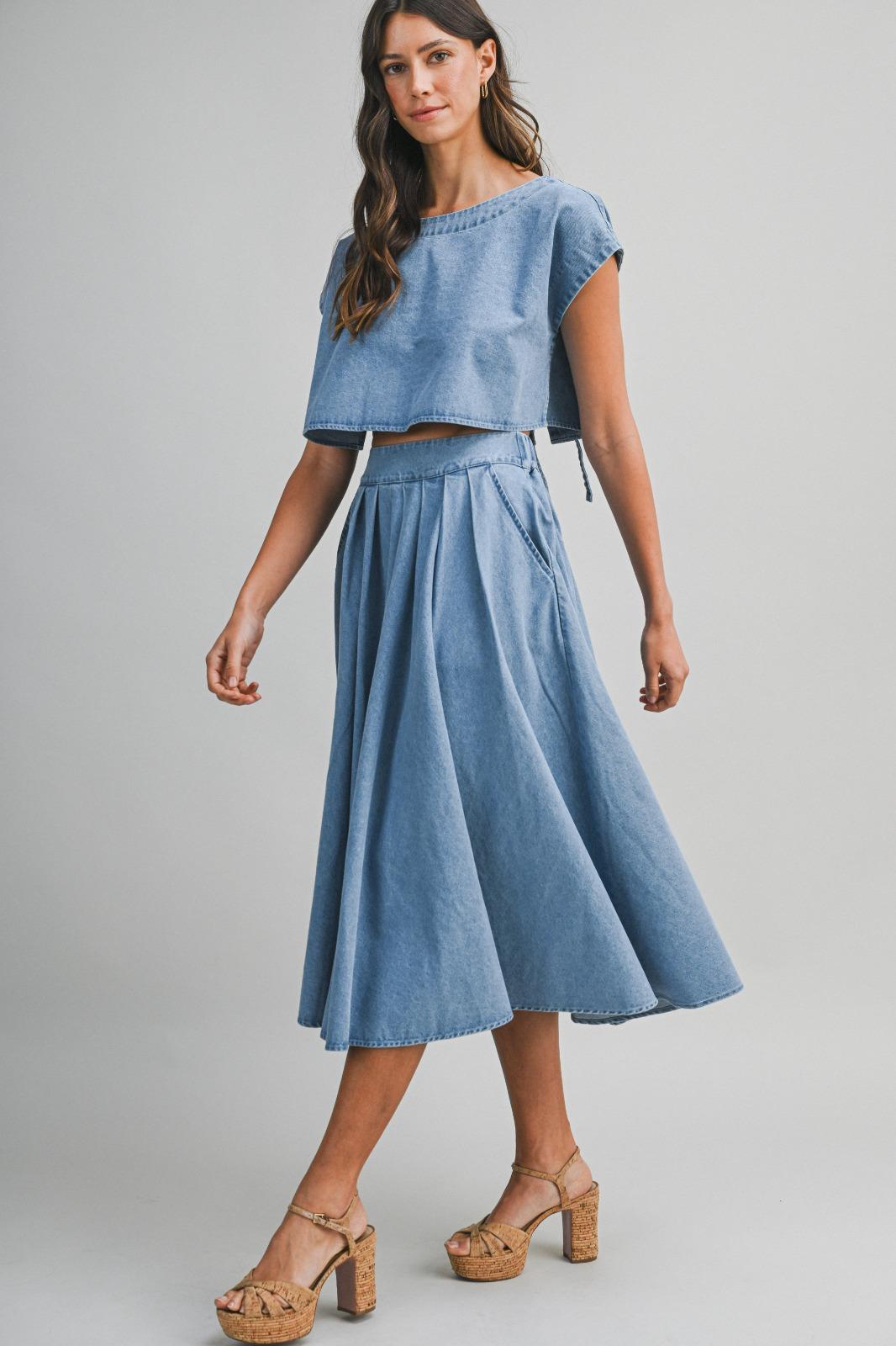 Stone Blue Soft Denim Two Piece