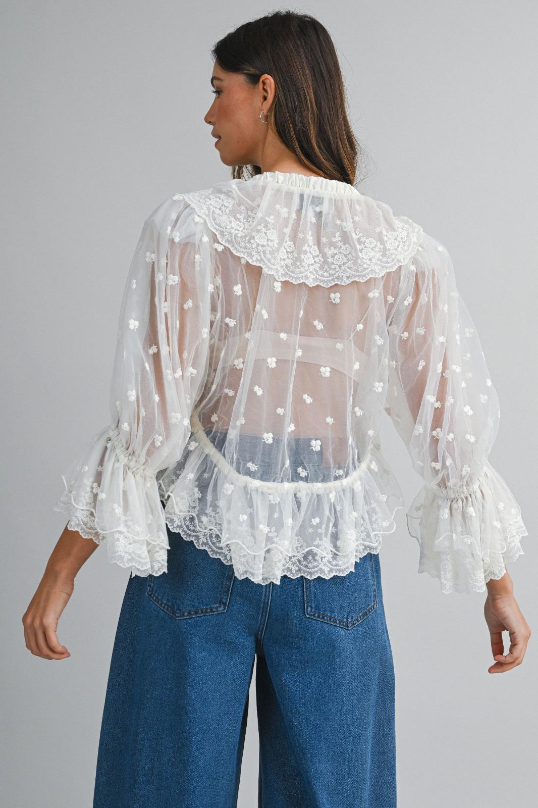 The Tulle Garden Bow Blouse
