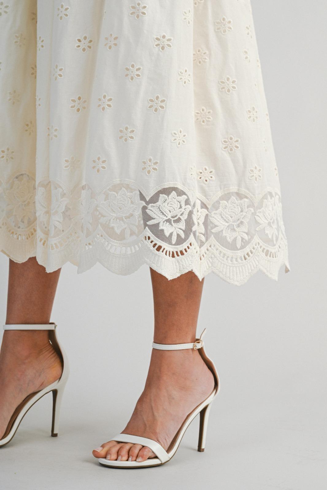 White Garden Broderie Bustier Dress