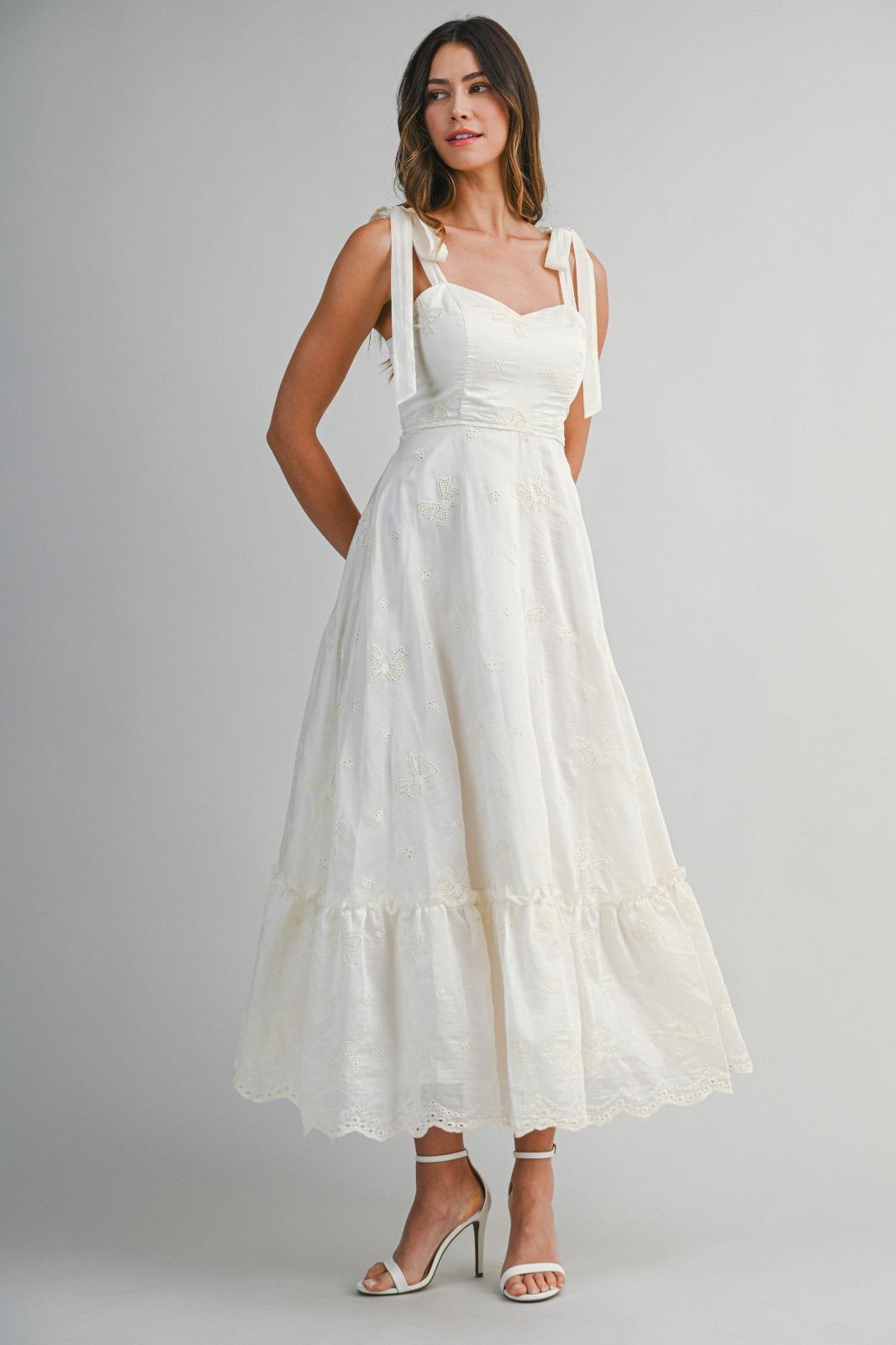 White Garden Broderie Bustier Dress