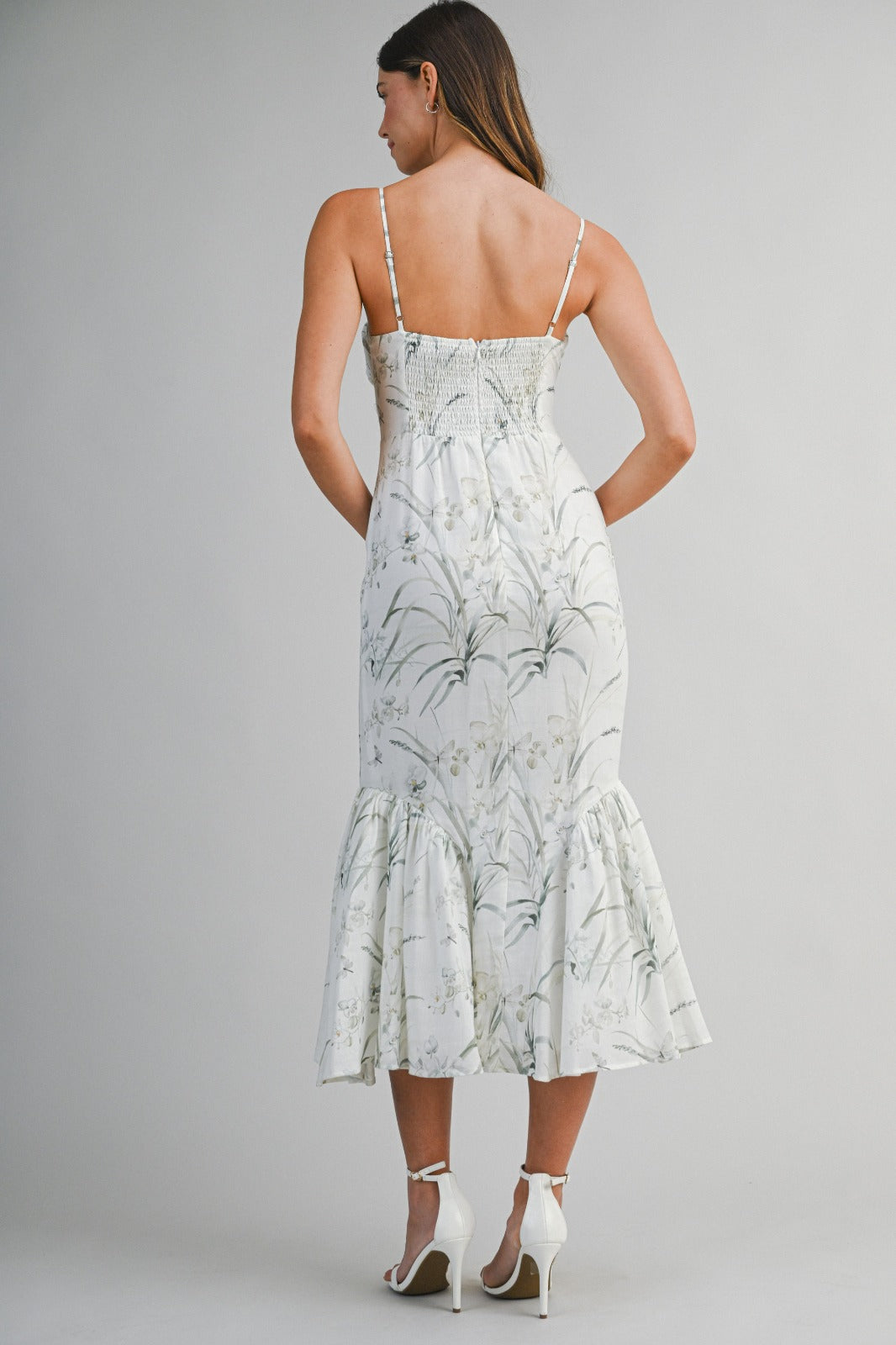 White Garden Bow Fishtail Dress
