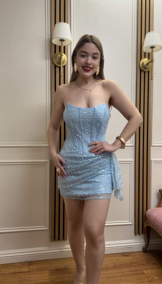 Something Blue, Something New Mini Dress