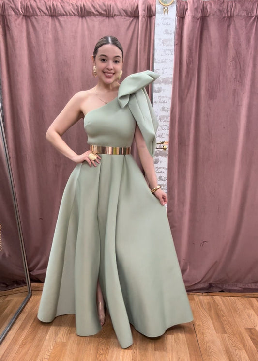 The Sage Bow Gown