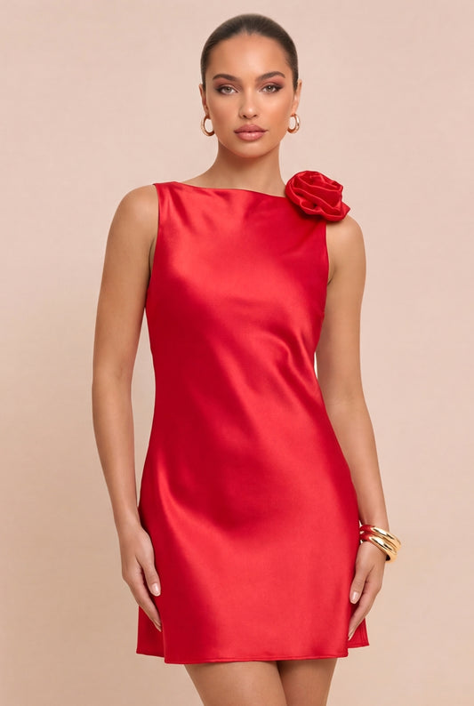 Red Rose Satin Mini