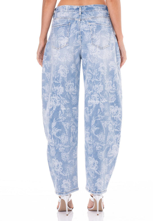 Floral Barrel Jeans