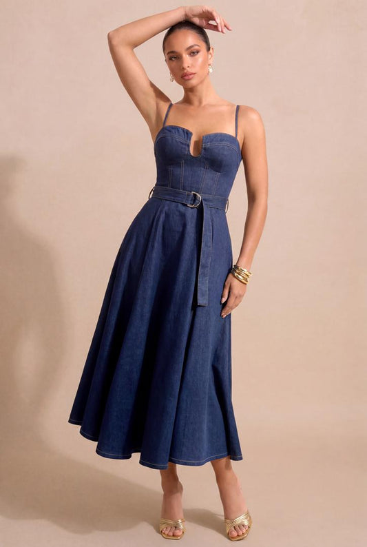 Denim Sweetheart Midi