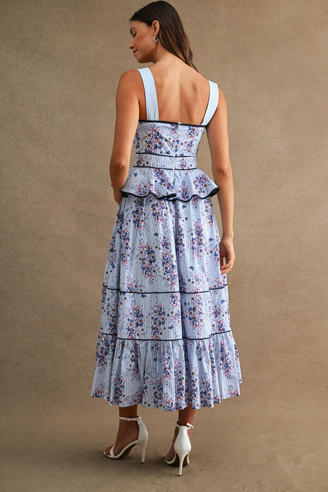 Blue Garden Tiered Dress