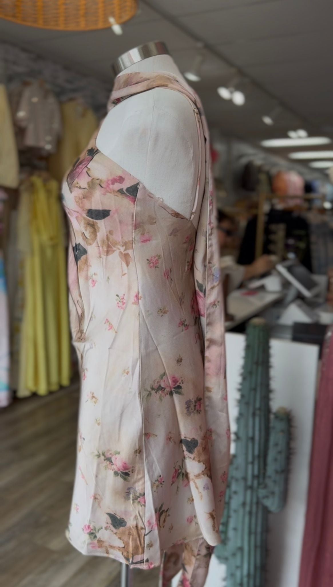 Rosé Garden Halter Dress