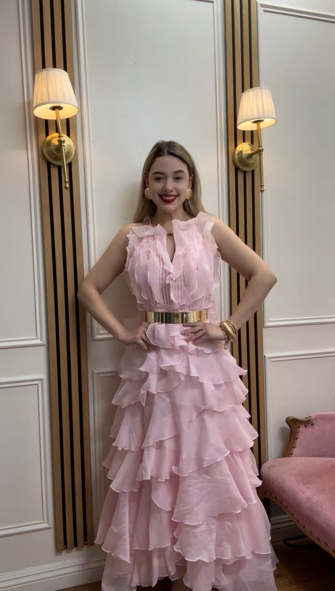 Rose Petal Tiered Gown