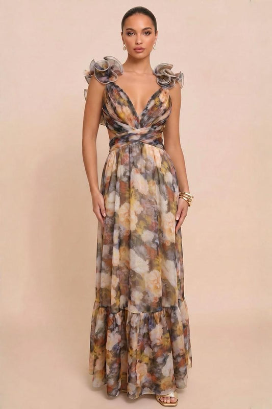 Ruffled Bloom Maxi Dress