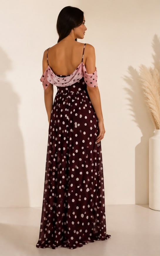 Two Tone Polka Dot Maxi