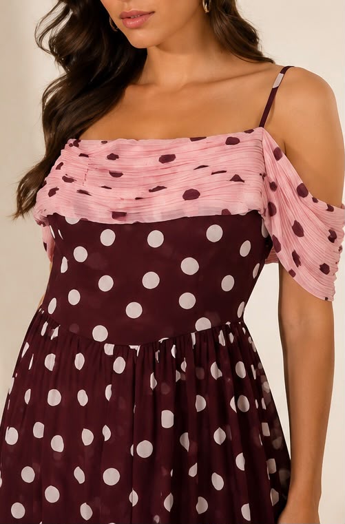 Two Tone Polka Dot Maxi